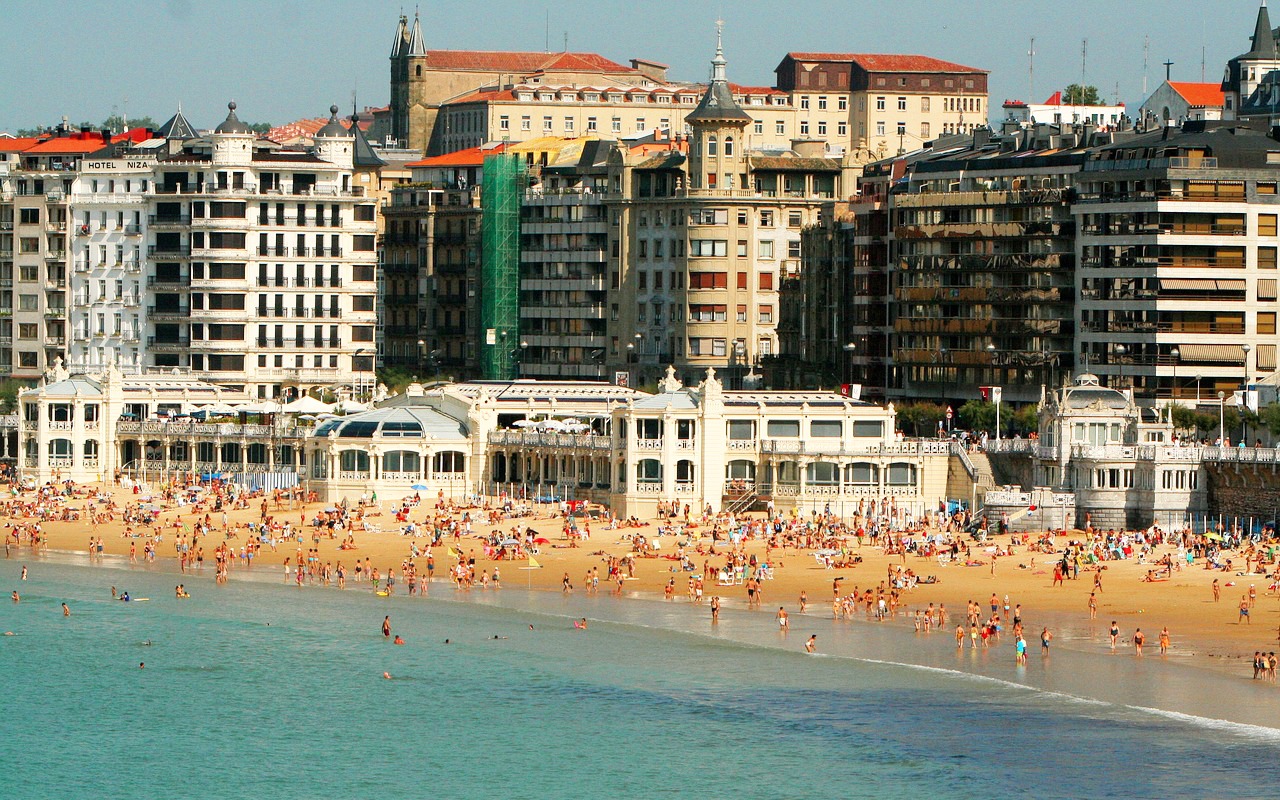 пляж Ла-Конча Испания, Playa de La Concha, La Concha Beach Spain