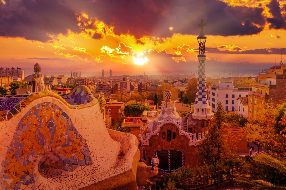 Барселона закат, Барселона захід сонця, Barcelona sunset, Puesta de sol en Barcelona, Coucher de soleil à Barcelone, Zachód słońca w Barcelonie