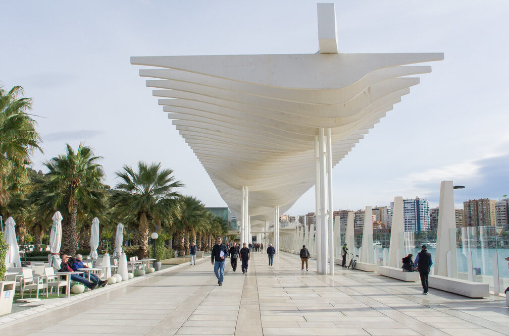 Málaga seafront, Málaga promenade, Palmeral de Las Sorpresas, набережна Малага, променад Малага, Nadbrzeże w Maladze, promenada w Maladze, Front de mer de Malaga, promenade de Malaga